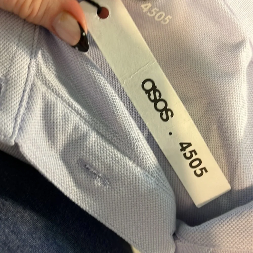 ASOS 4505 Mens Polo Shirt NWT  Oversized Size Large Purple Collar